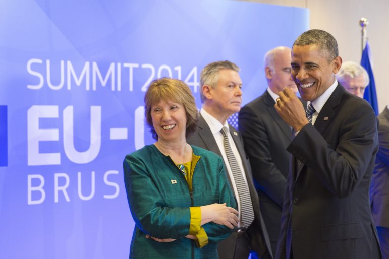 Lady Ashton with Barak Obama. s